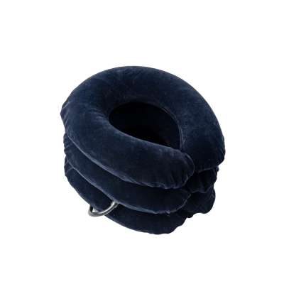 Надувной воротник для шеи флок синий - 2
