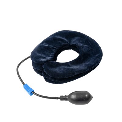 Надувной воротник для шеи флок синий - 3