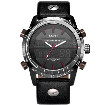 Наручные часы AMST 3023-2 с подсветкой, черный-1
